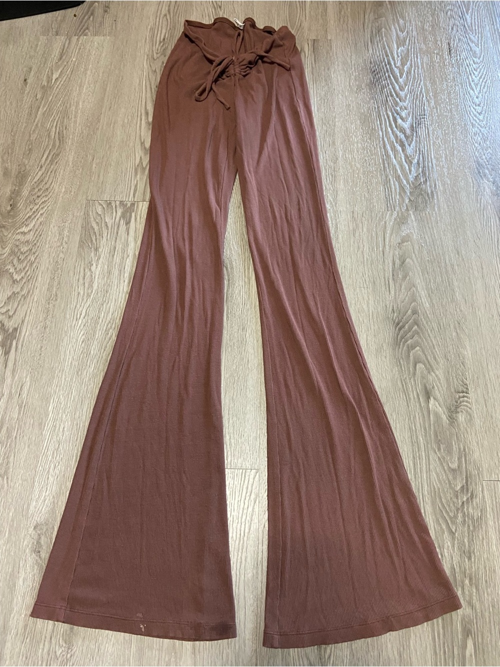 ReoRia Chocolate Brown Wide-Leg Paperbag Waist Pants